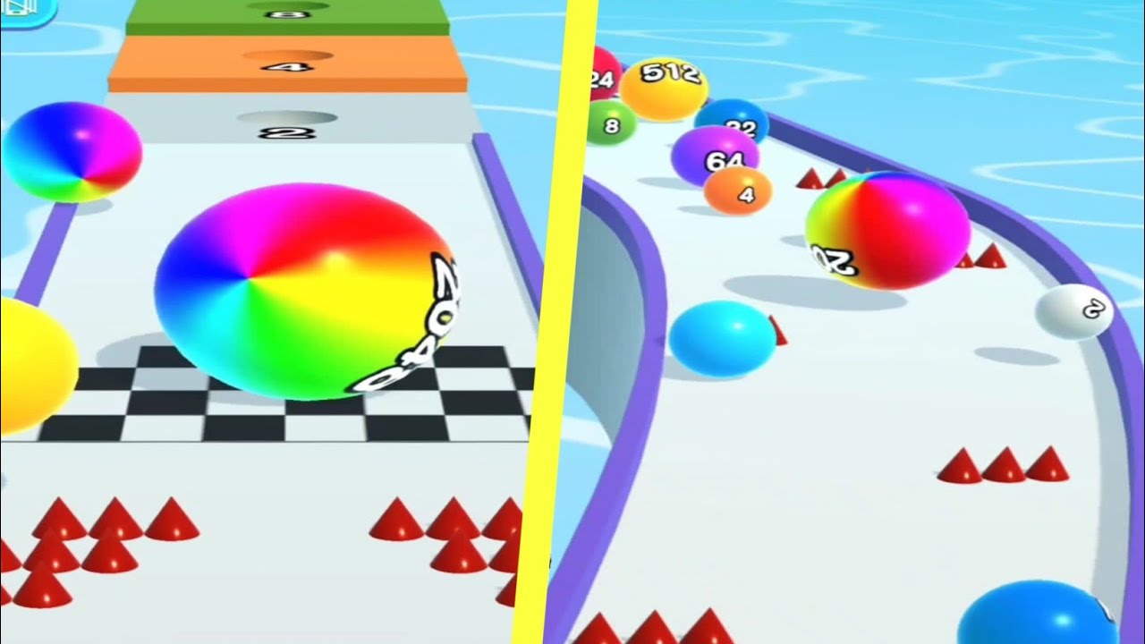 Ball Run 2048 - EVERY LEVEL WIN (2 in 2048 Cell)