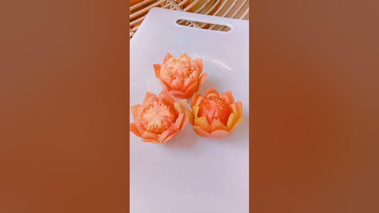 GARNISH BUNGA DARI TOMAT #garnishtomat #garnishsayuran #hiasantumpeng