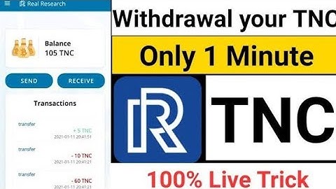 Real Research App TNC Live Withdraw Full Process | Real Resaerch App Withdraw | Tnc to Paytm Trick
