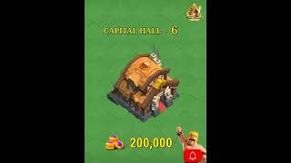 Clan Capital Hall All Levels And Cost | Clash Of Clans #Shorts#Shortsvideo#Clashofclans