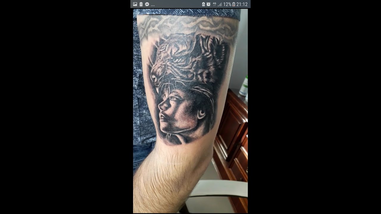 Tattoo #4 portrait timelapse (custom tattoo) - YouTube