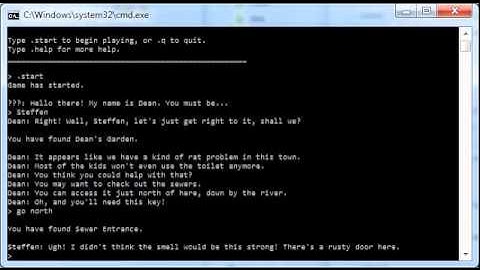 Text-based adventure game (Windows batch scripting language)