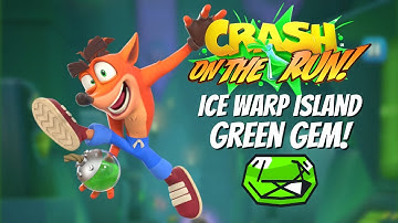 Crash Bandicoot: On the Run - Ice Warp Island Green Gem! (The Lab Gem Run)