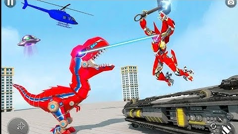 Flying Dino Robot Transformation | Car Robot Vs Lion Robots | Chari Games