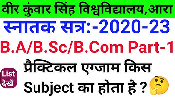 Vksu B.A/B.Sc/B.Com Part-1 में किस Subject का Practical होता है | Practical Exam किस Subject का होगा