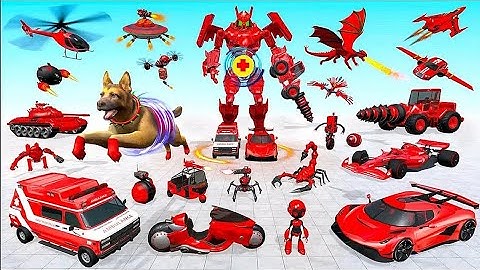 Ambulance Transforms Robot Rescue Crime City In Robot Car Transform Game - Android iOS Gameplay