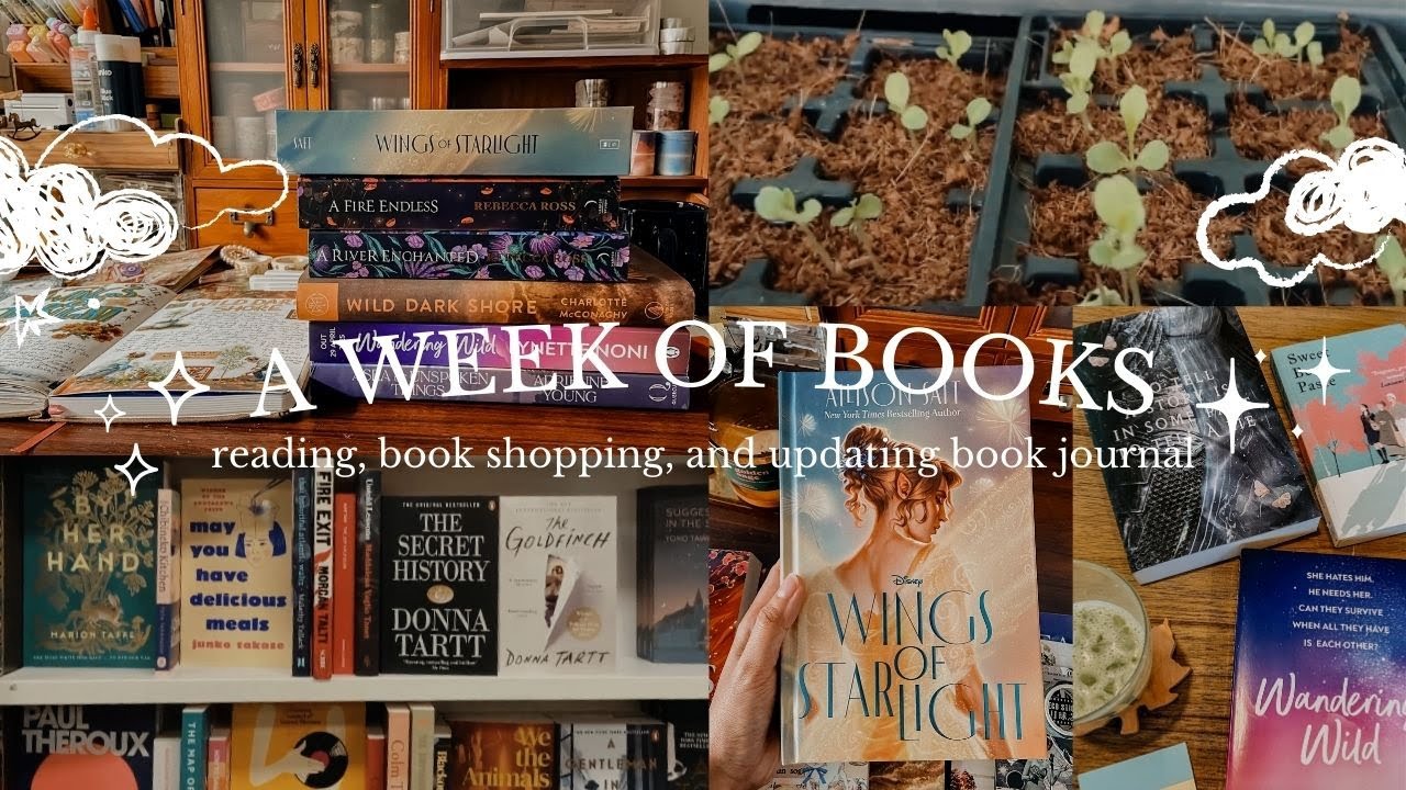 a week of books! 🌱📖 book shopping, updating my book journal, and reading 🍵
