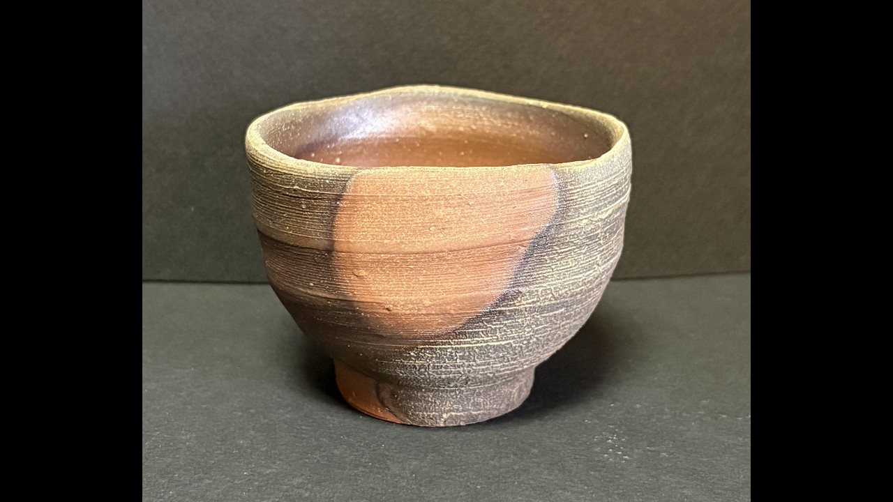 陶磁器 035: ぐい呑 006: 藤原和 備前 ぐい呑. Ceramic Guinomi, Sake