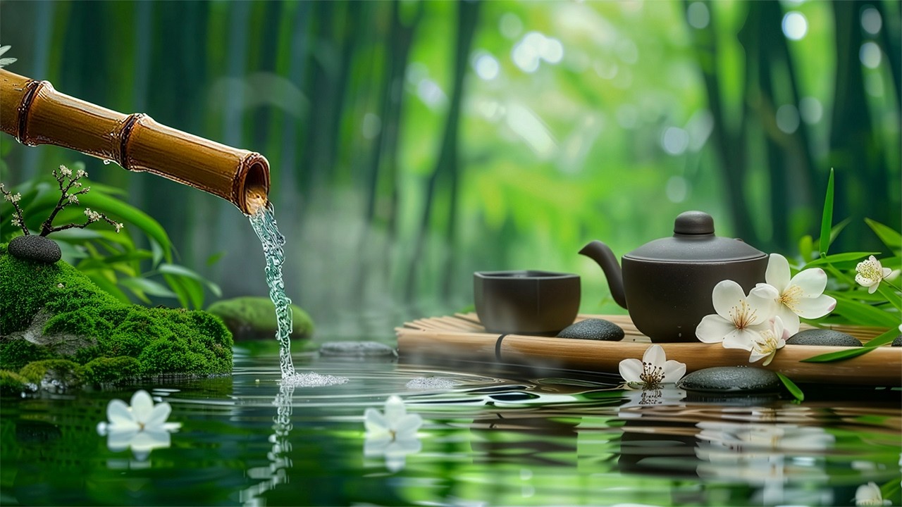 Bamboo Water Fountain Healing 24/7 自然の音とともに音楽をリラックス バンブーウォーターファウンテン 【癒し音楽BGM】