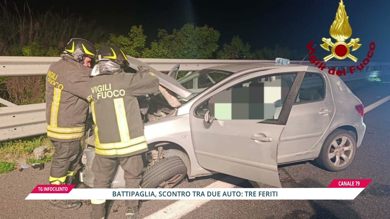 Paura sulla A2: Scontro tra due auto e ribaltamento, tre feriti a Battipaglia