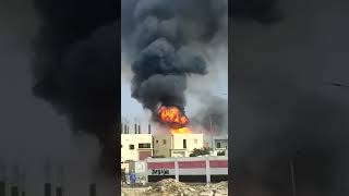إنفجار مروع في مصنع غاز بمدينة النوبارية بالبحيرة بالقرب من المدرسة