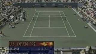 Us Open 1997 3rd round Agassi vs Woodforde