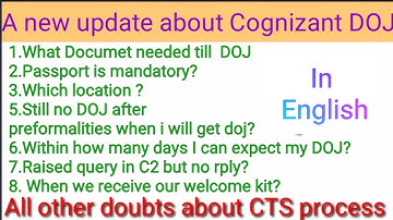 CTS Onboarding doubts in English | CTS Onboarding | CTS BGV, pre-formalities doubts in English