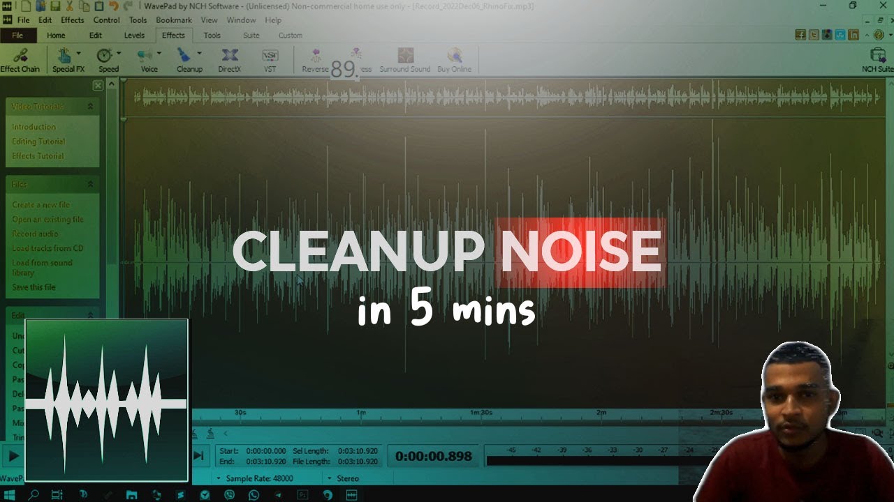 Easily Remove Background Noise from Audio in WavePad (FREE Software in 2022) YouTube