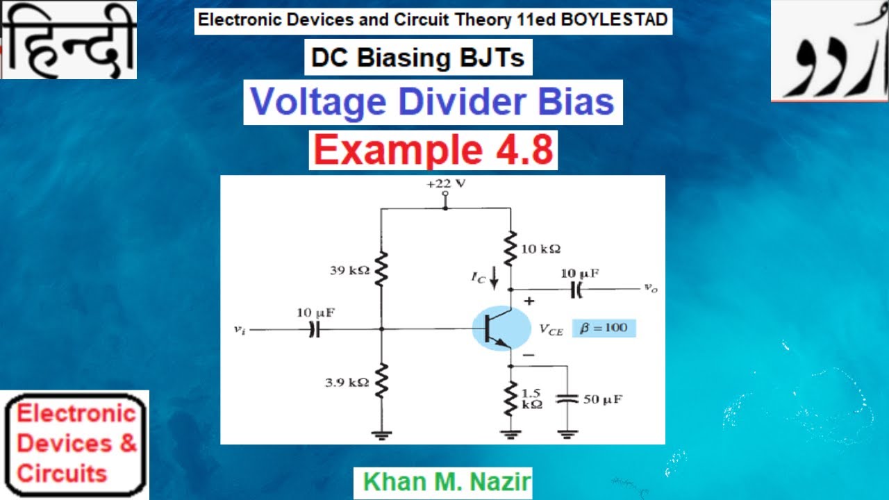 (U) EDC Ex 4.8 || Voltage Divider Bias of Bipolar Junction Transistor Circuit