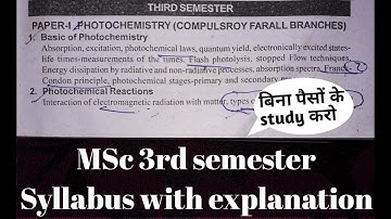 MSc 3rd semester syllabus || Syllabus of MSc in detail