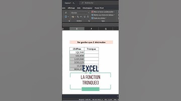 Se Former Sur Excel | La Fonction TRONQUE() Pour Arrondir