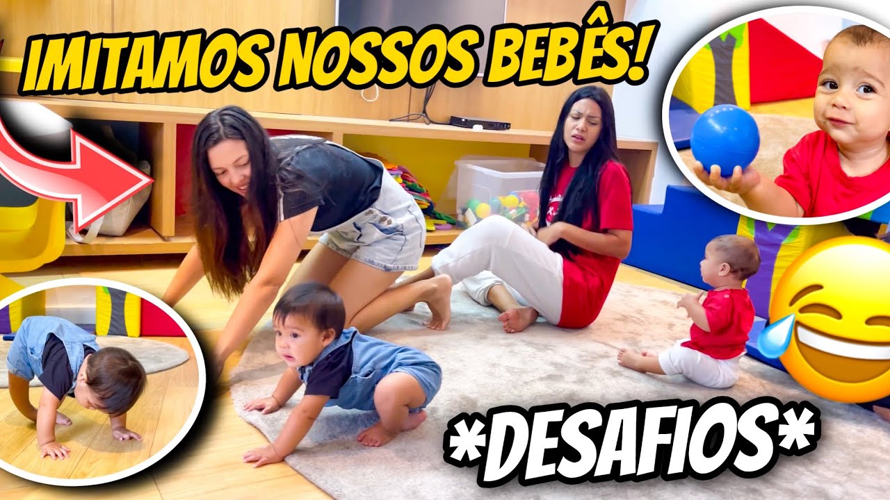 IMITAMOS NOSSOS BEBÊS!! DESAFIOS COM O NOAH E O JOHN 😂 *olha isso*