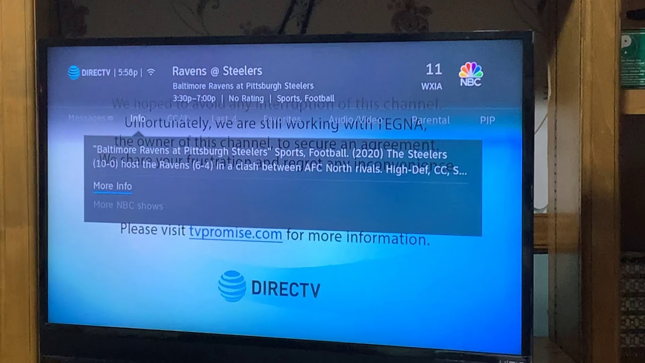 steelers game today channel directv