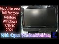 Hp allinone desktop full factory restore reinstall windows 7810 to factory 2021 pc back setting