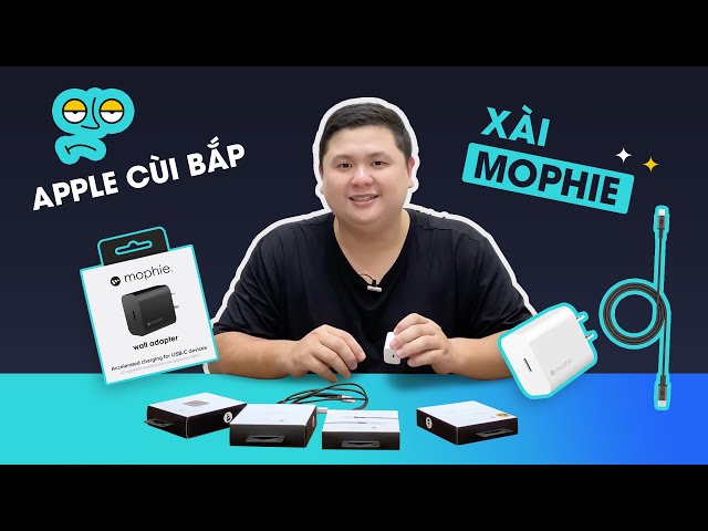 Đã quá mệt mỏi với cáp sạc cùi bắp của Apple bán kèm iPhone, trên tay cục sạc 18W Mophie tặng