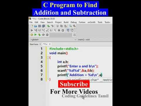 C Program to Find Addition and Subtraction #shorts | C Programming ...
