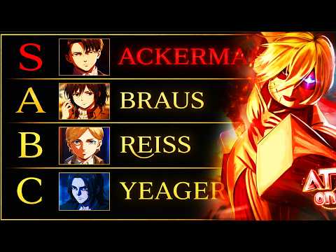 ATTACK ON TITAN REVOLUTION BEST FAMILY TIER LIST! (Best Family & Showcase) Roblox AOTR