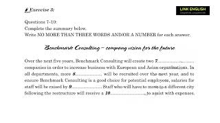 Ielts Listening Section 3 Summary Completion Practice Exercise 3 - Benchmark Consulting