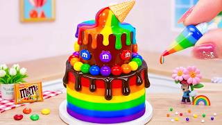 Mini Tiny Rainbow Cake 🍭 Rainbow Jelly Miniature Cake Challenge 🍬 Creative Cakes Corner