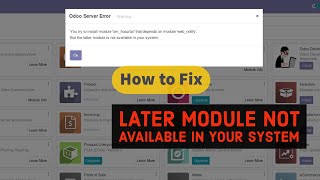 How To Fix Try to install module that depends on module, But the latter module is not available-Odoo