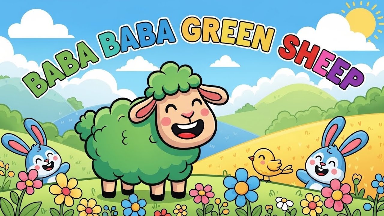 Baba Baba Green Sheep 🐑💚 | Fun Learning Song for Kids | Happy Tales ...
