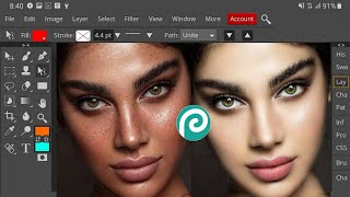 How to smooth face in photopea | photopea Face smooth Editing | Photoshop on smartphone screenshot 2