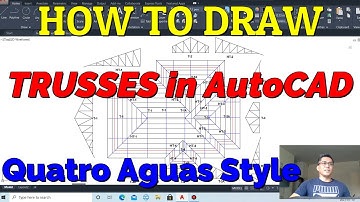 Quatro Aguas Style Steel Truss | How to Draw Steel Truss in AutoCAD  | Hip Roof Framing Plan