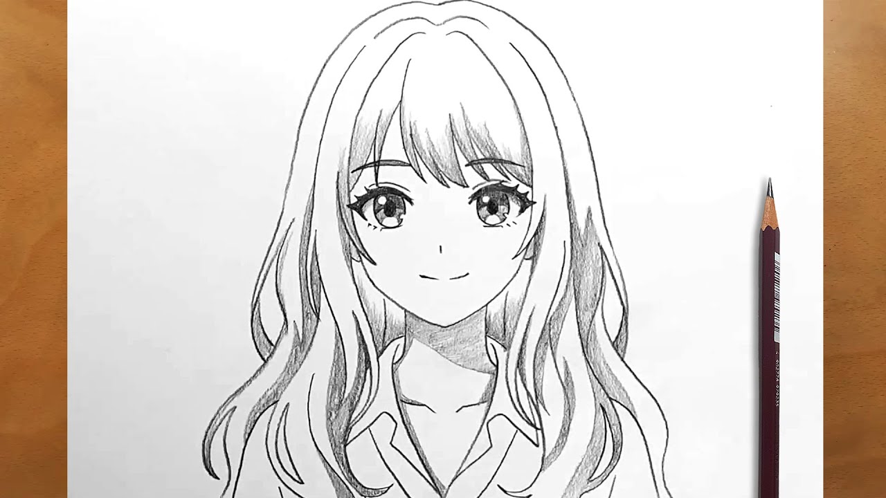 How to Draw a Cute Anime Girl Step by Step | Easy Pencil Drawing - YouTube