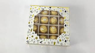 window chocolate candy sweet macaron cake packaging gift box with 16 grids paper insert dividers