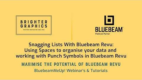 Using Spaces to Organize your data and working with Punch Symbols in Bluebeam Revu - Snagging Lists