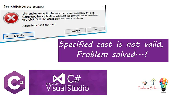 Specified Cast is not valid C#| Windows Form Application| Desktop Application