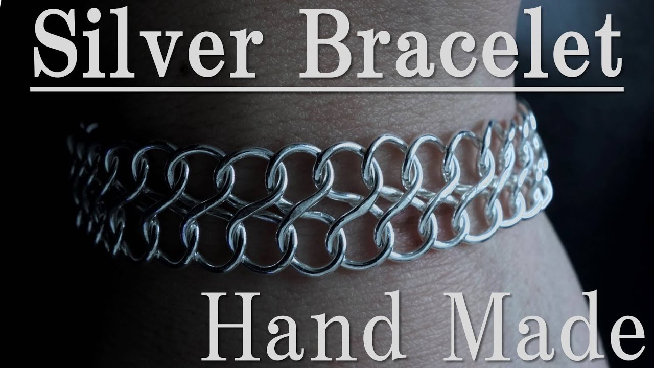 【ハンドメイド】幅広なチェーンのシルバーブレスレットを作る／アクセサリー作りMaking Silver Bracelet - YouTube