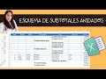 ESQUEMA DE SUBTOTALES (Y NIVEL ANIDADO) EN EXCEL