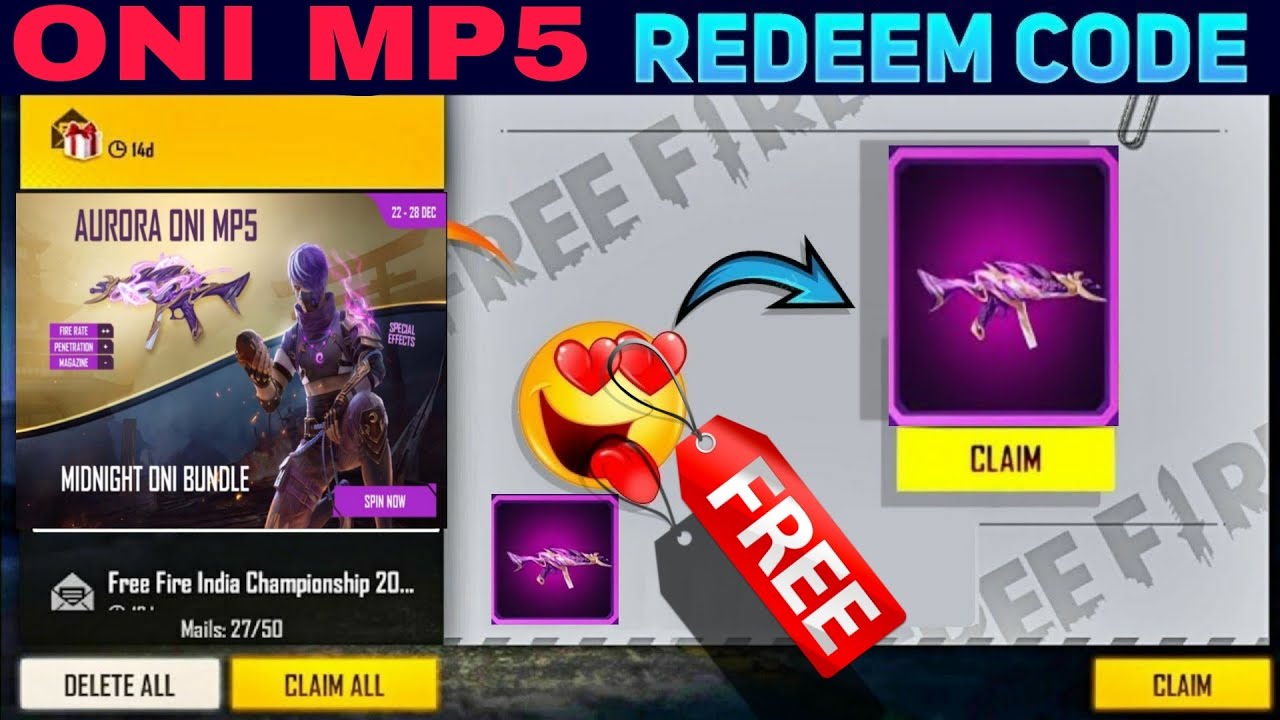 सबको मिलेगा जल्दी देखो💎 MP5 redeem code free fire