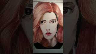 Watercolor Pencil portrait #16 #shorts