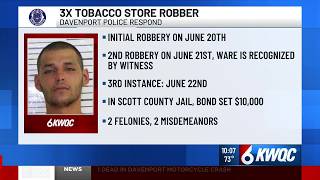 Davenport man accused of robbing same Locust Street tobacco shop three days in a row