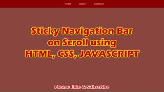 Sticky Navigation Bar on Scroll using HTML, CSS | Fixed Navbar on Scroll