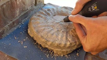 Time lapse of ammonite preparation with Dremel engraver