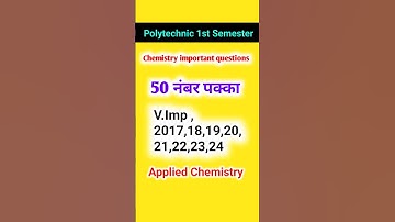 polytechnic 1st semester chemistry important questions 2025 |  polytechnic 1st semester chemistry