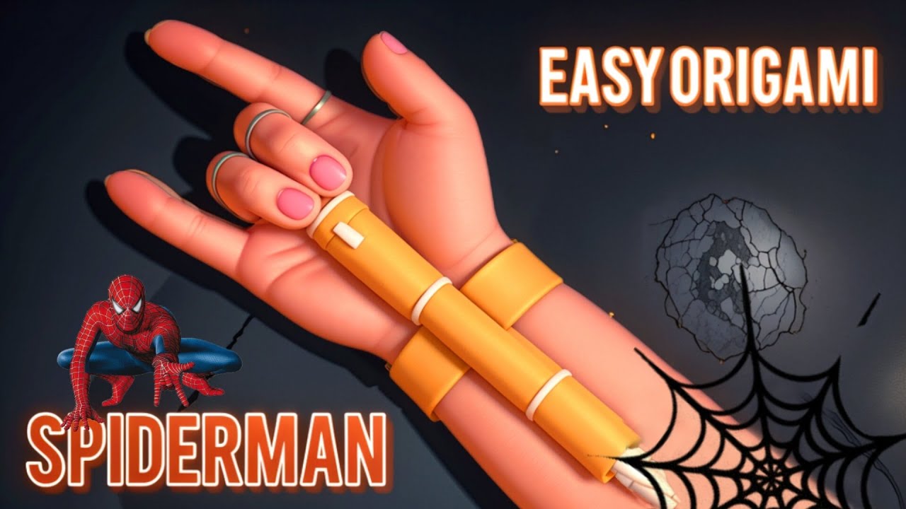 Marvel Origami Tutorial Spider-Man Web Shooter Origami| Origami Tutorial of Marvel's Beloved ...