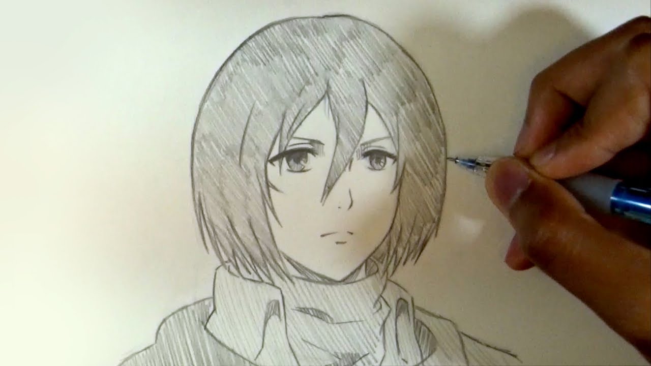 Anime Drawing Attack On Titan Mikasa.