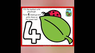 Ladybug Playdough Counting Cards - 1 through 10