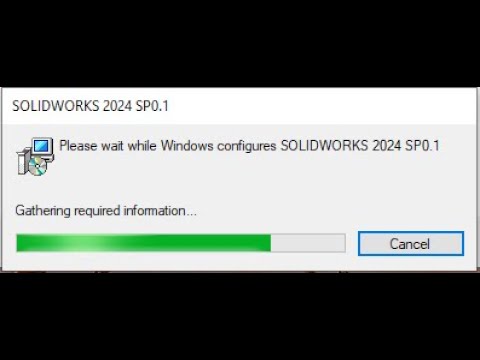 Please wait while Windows configures SOLlDWORKS 2024 SP0.1Gathering ...