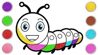 Colorful Caterpillar Drawing for Kids 🐛✨ | Easy Sand Art Coloring | Fun Art for Children